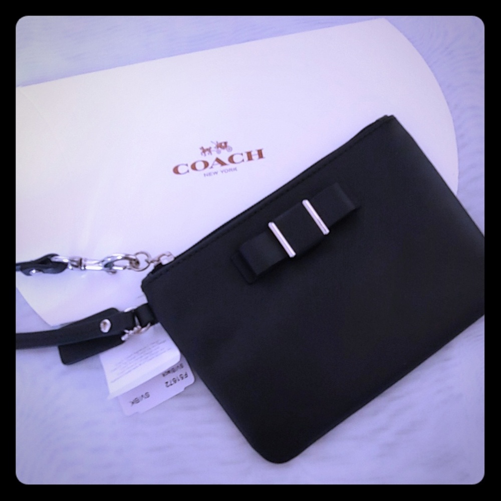 Coach Black Bow Wristlet